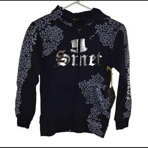 Smet Hoodie Kids Small "Born On The Street" Heart Dagger NEW w/ TAGS (MSRP $105)